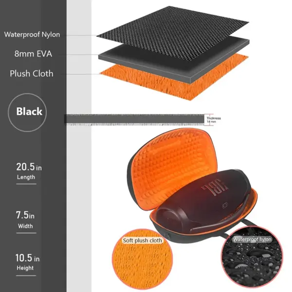 Hard EVA Travel Case for JBL Boombox 3 Speakers - Image 3