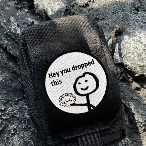 Hey You Drop This Matchstick Man Morale Badge Patch - Image 3
