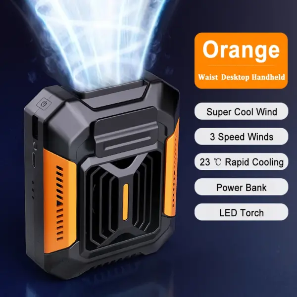 Waist Clip Fan Portable Neck Fan with Power Bank - Image 8