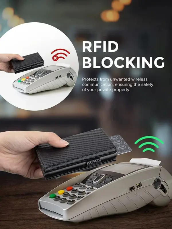 Men's RFID Blocking Bifold Wallet with Coin Pocket - Image 4