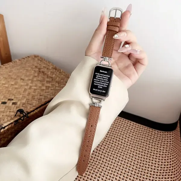 Leather Watch Strap for Samsung Galaxy Fit 3 SM-R390 - Image 7