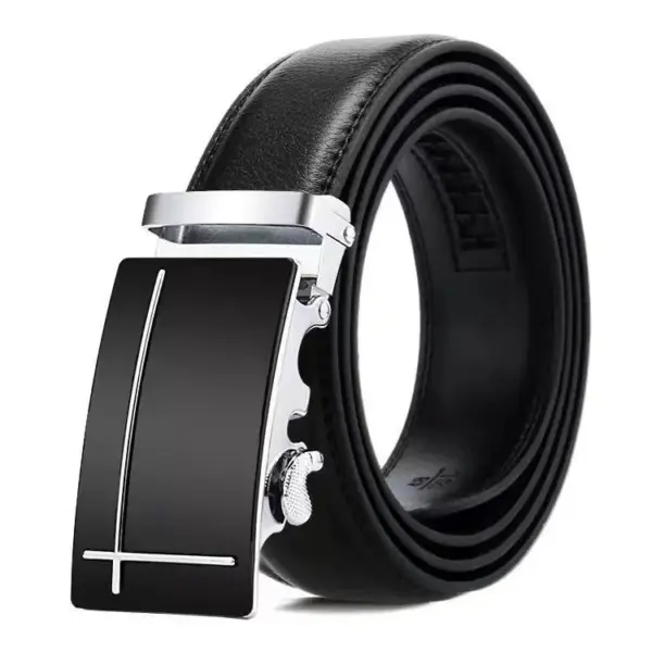 Luxury Mens' PU Leather Belt with Metal Buckle - Image 4