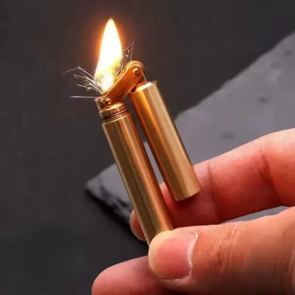 Retro Bullet Kerosene Lighter Keychain for Men - Image 10