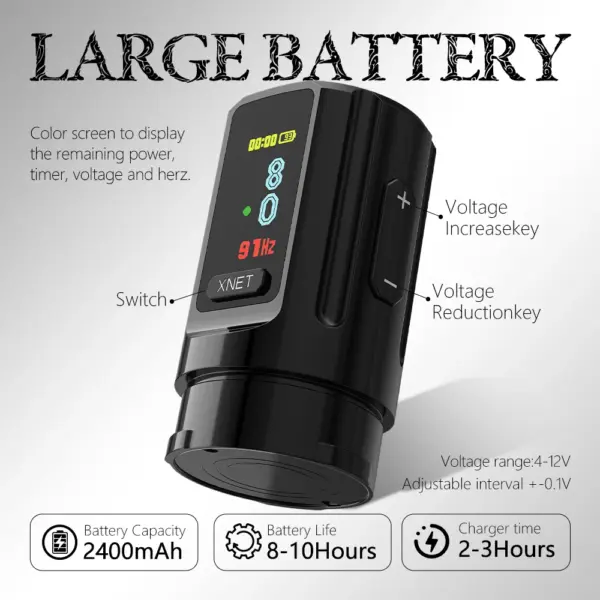 XNET Vipera Wireless Tattoo Kit with OLED Display - Image 4