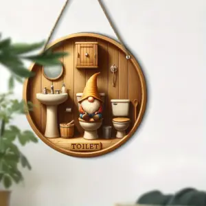 Country Gnome Toilet Logo Wooden Decor Plate 15 Sa5203f24d7a1466fb9736c92257d2fb5Z