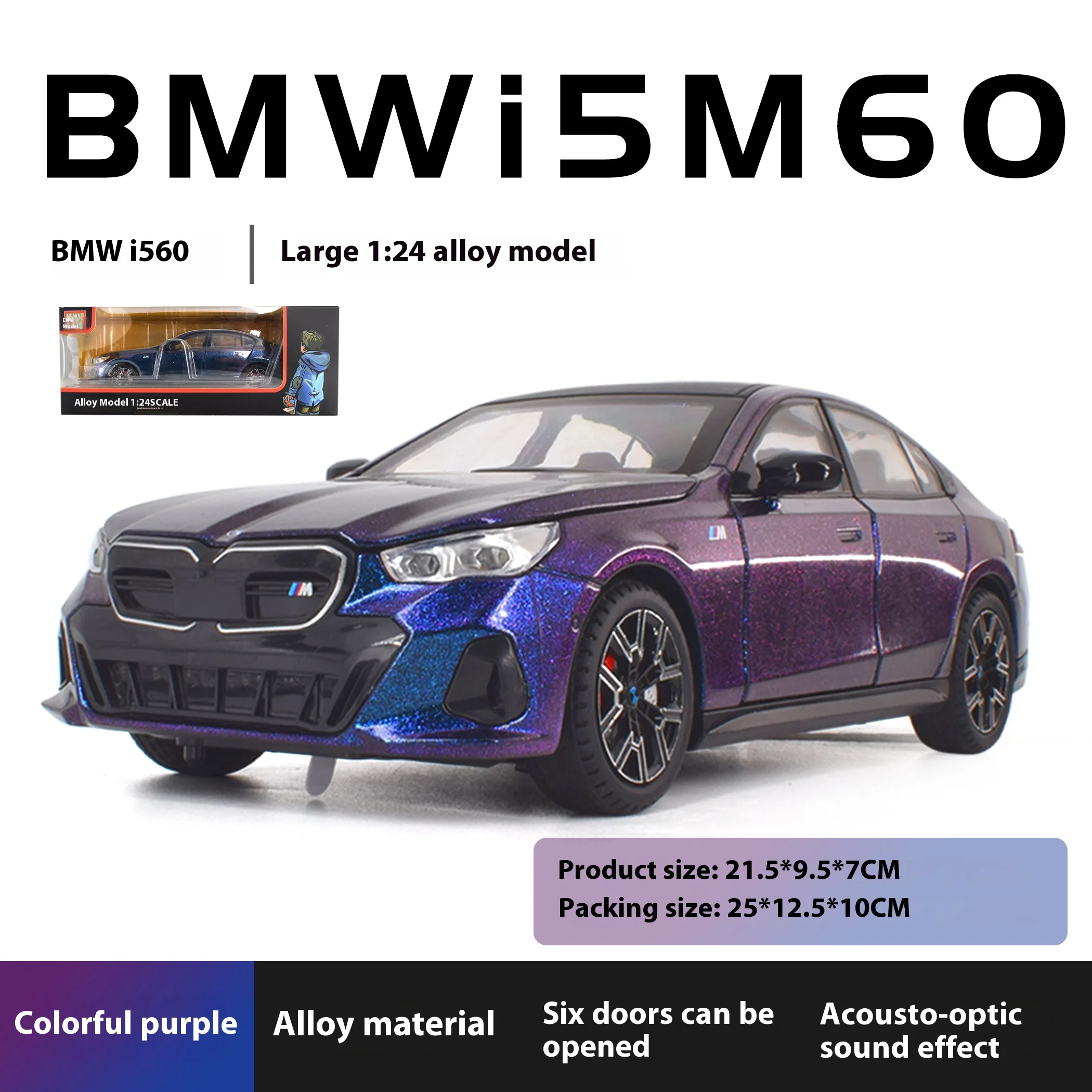 1:24 BMW I5 M60 Xdrive Diecast Model Car 8 1:24 BMW I5 M60 Xdrive Diecast Model Car - Image 8
