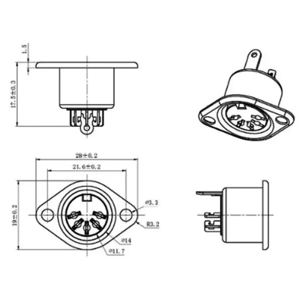 8-Pin DIN Socket for MIDI and Keyboard Plugs - Image 5