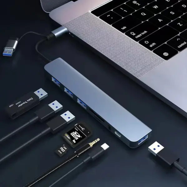 8-in-2 USB Type-C Hub with Card Reader for Laptop - Image 5