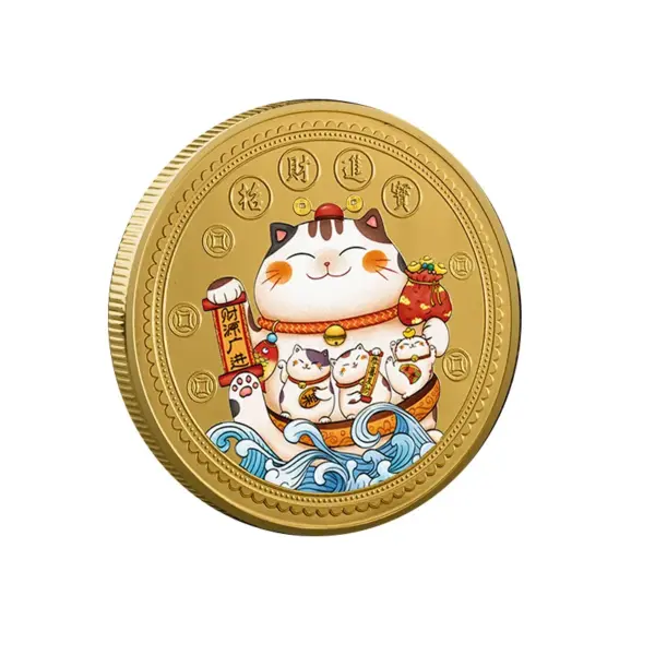 Chinese Lucky Cat Coins Souvenir Collectible - Image 3