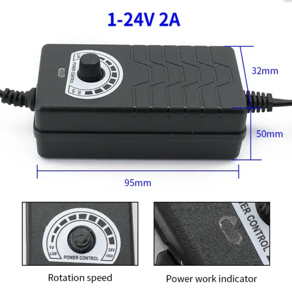 Adjustable DC Power Adapter 1V-36V for LED Strips - Image 4