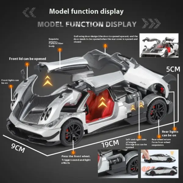 1:32 Pagani Huayra BC Diecast Car Model for Collectors - Image 2