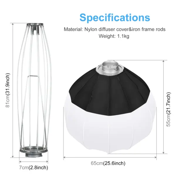 PULUZ 65cm Foldable Sphere Softbox for Photography - Image 3