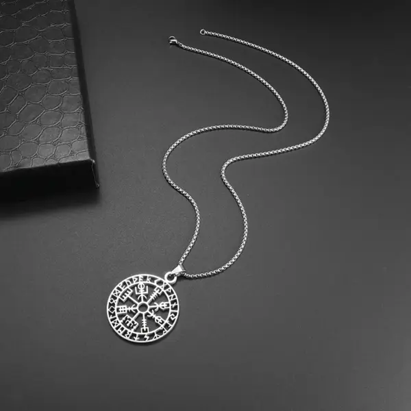 Vintage Nordic Rune Compass Necklace AL18514 - Image 4
