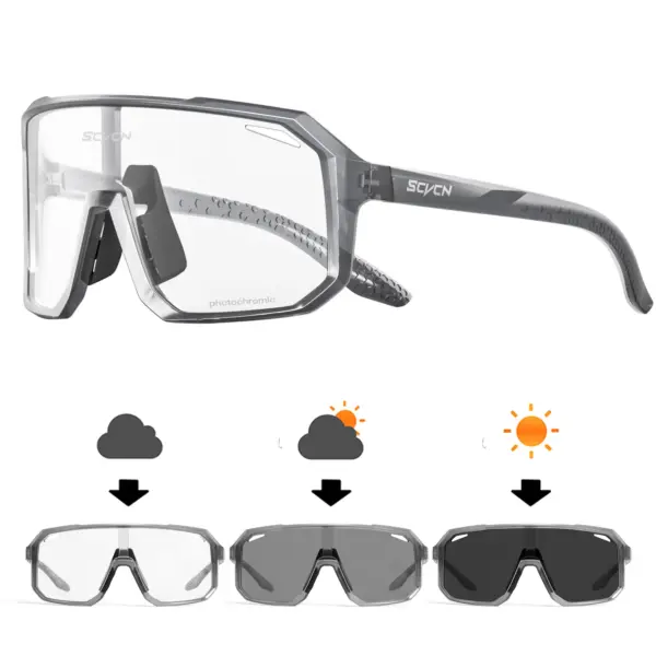 SCVCN Cycling Sunglasses S62 UV400 Photochromic Unisex Goggles - Image 12