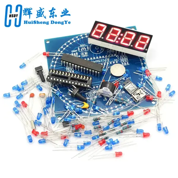 Rotating LED Alarm Clock Kit with Water Lamp - Image 2