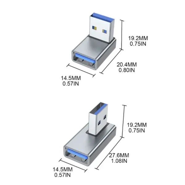 90° USB 3.0 Right Angle Extension Adapter for Laptop - Image 6