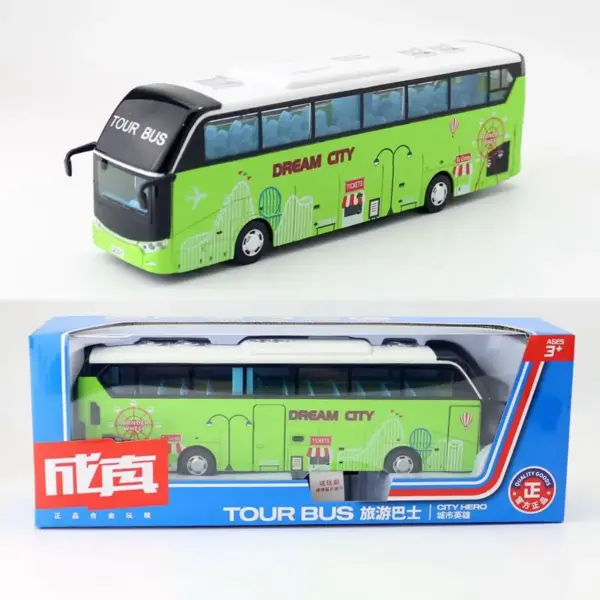 1:50 Alloy Tourist Bus Model Simulation Lights - Image 2