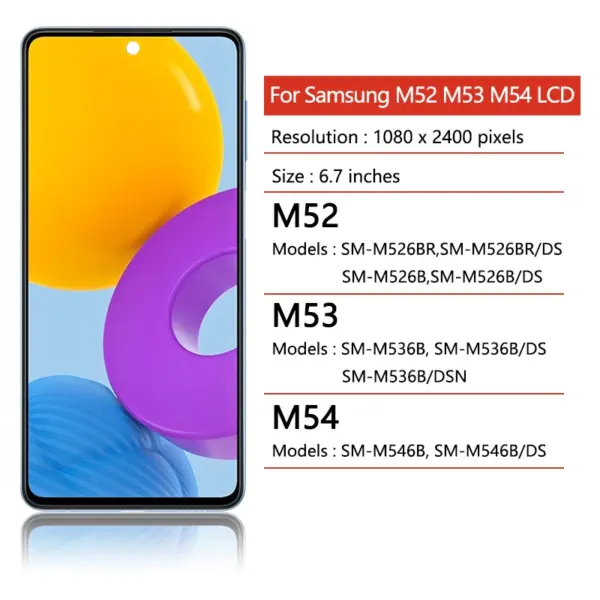 Super AMOLED Display for Samsung M52 M53 M54 - Image 2