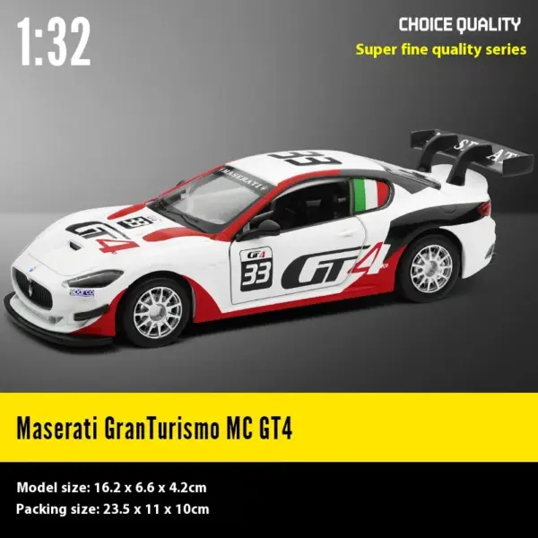 1:32 Maserati GranTurismo MC GT4 Diecast Model Car - Image 10