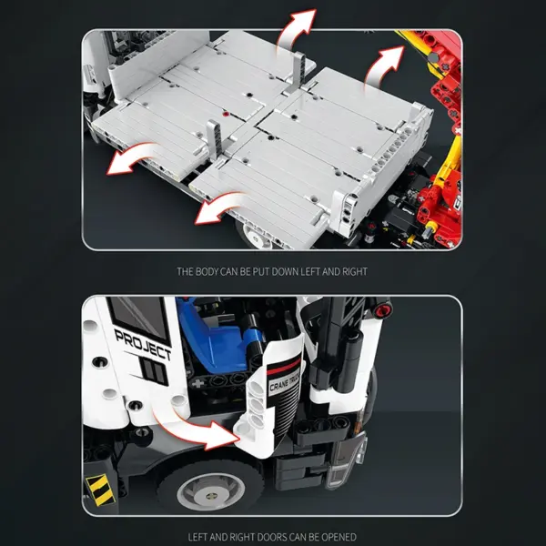 Mechanical Power Engineering Vehicle Crane Building Blocks Set - Image 6