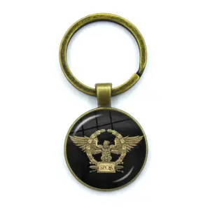 Retro SPQR Roman Legion Glass Pendant Keychain 27 Saa4f10ff3af14d4c99924f2ea03d5443T