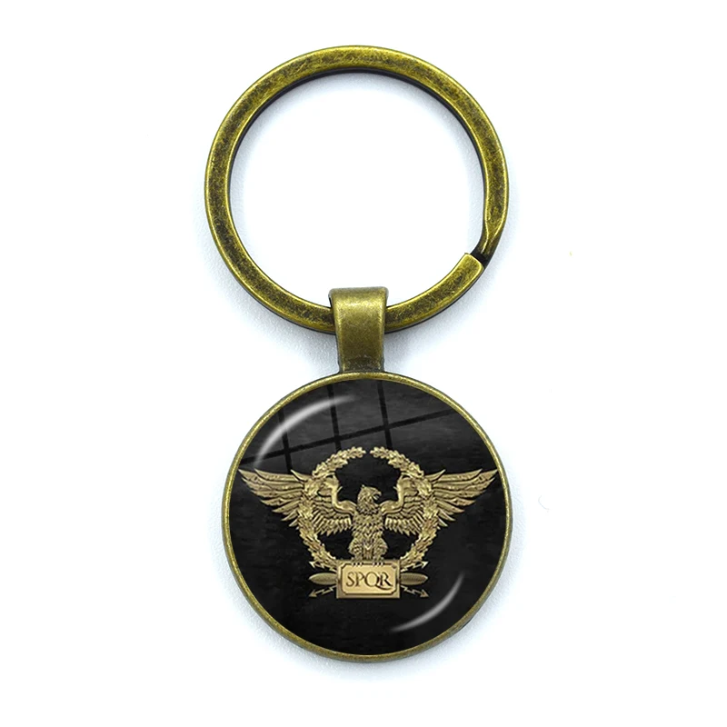 Retro SPQR Roman Legion Glass Pendant Keychain 9 Retro SPQR Roman Legion Glass Pendant Keychain - Image 9