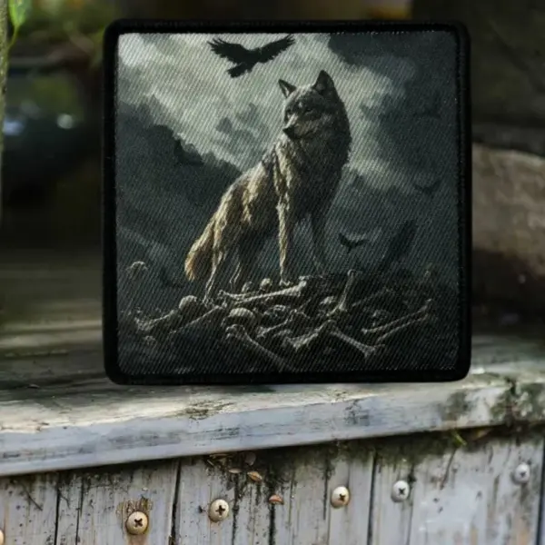 Tactical Wolf Printing Patch Hook & Loop for Clothing - Image 4