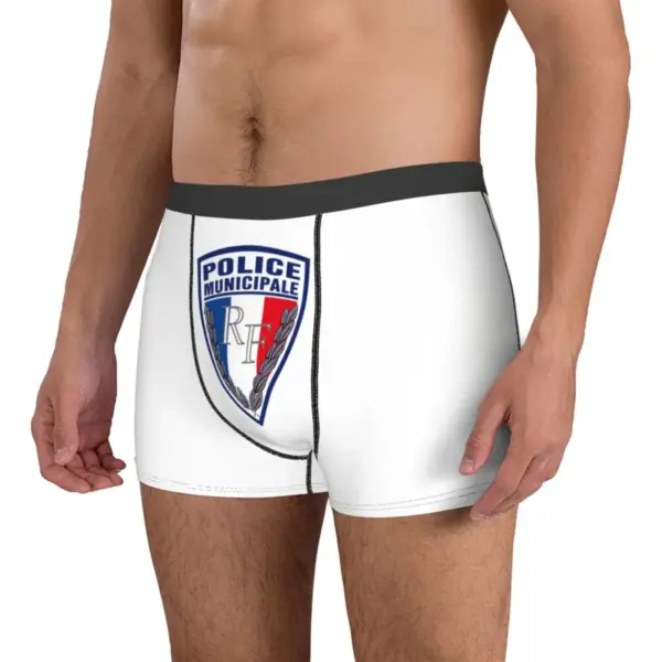 French Police Insignia Boxer Shorts for Men - Image 3