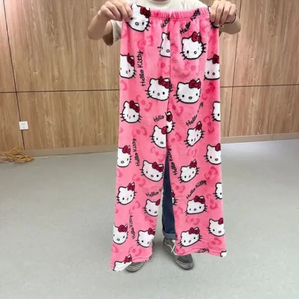 Hello Kitty Flannel Pajamas Women’s Warm Halloween Pants - Image 11