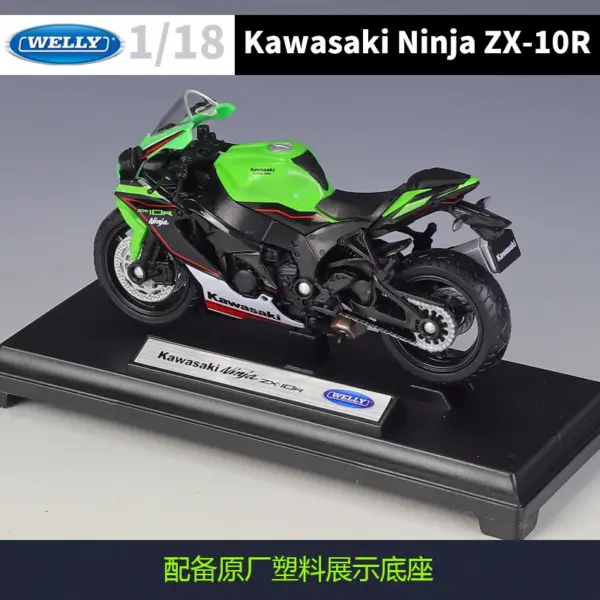 Welly 1:18 Kawasaki Ninja ZX10-R Diecast Model - Image 3