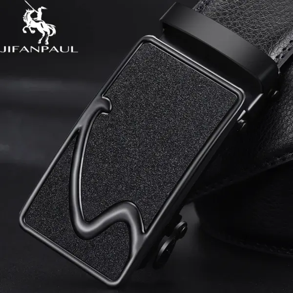 Men's Genuine Leather Wide Belt - Image 11