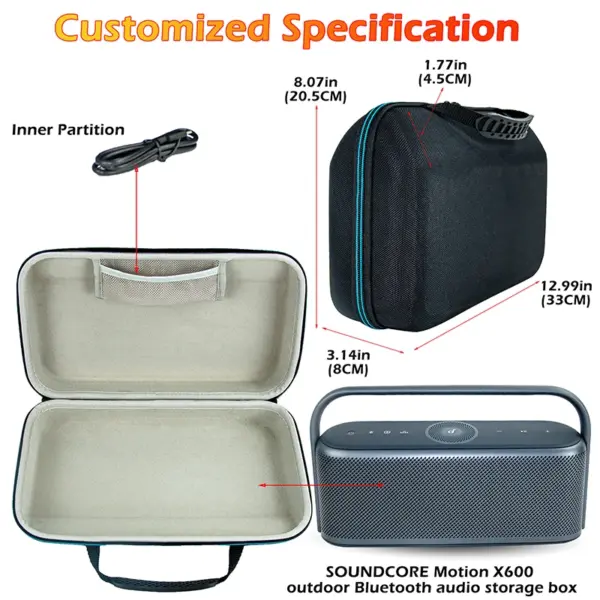 Hard EVA Travel Case for Anker Soundcore Motion X600 Speaker - Image 3