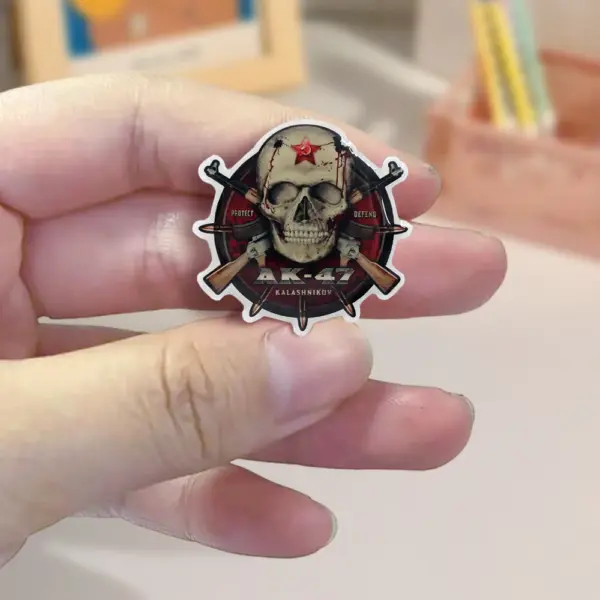 Red Pentagram Skull Brooch Metal Pin for Fashion Accessories - Image 5