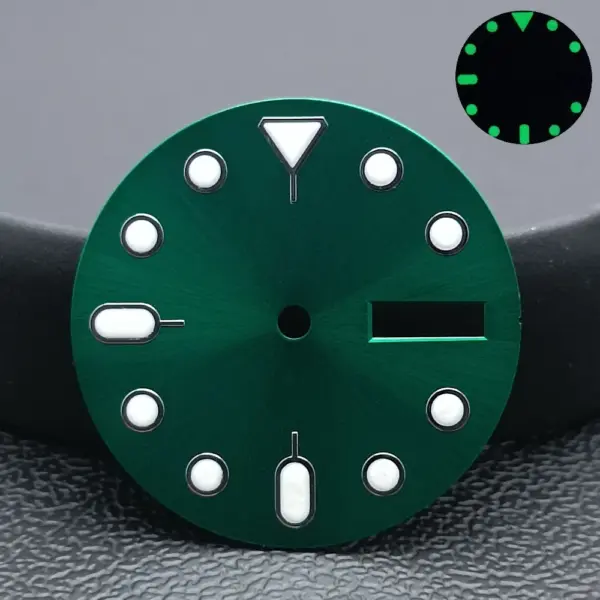 28.5mm Green/Black Dual Calendar Watch Dial for NH36 - Image 7