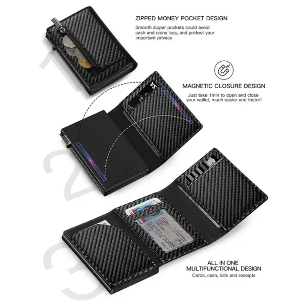 Customized Carbon Fiber RFID Card Wallet for Men - Image 3