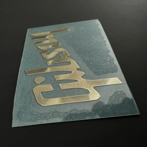 Custom Gold Metal Guitar Logo Decal for Gib Guitars - Image 4