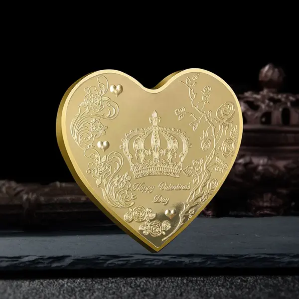 Chinese Style Heart-Shaped Collectible Coin for Valentine's - Image 4