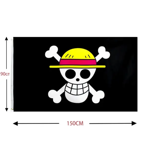 One Piece D. Luffy Skull Flag 90x150CM Polyester Banner - Image 7