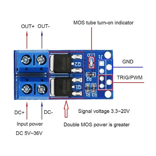 DC 400W 15A PWM Motor Speed Controller Module - Image 5