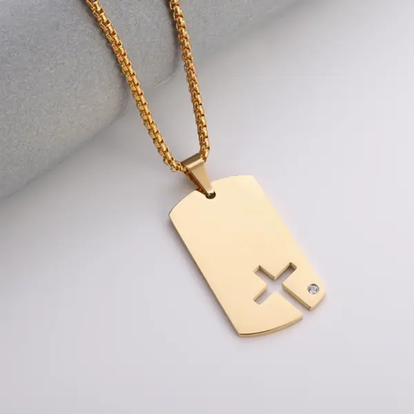 Vintage Christian Cross Stainless Steel Pendant AL20401 - Image 33