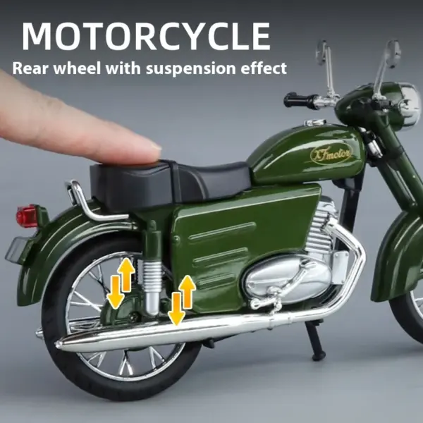 1:10 Czechoslovakia Jawa250 Diecast Motorcycle Model - Image 4