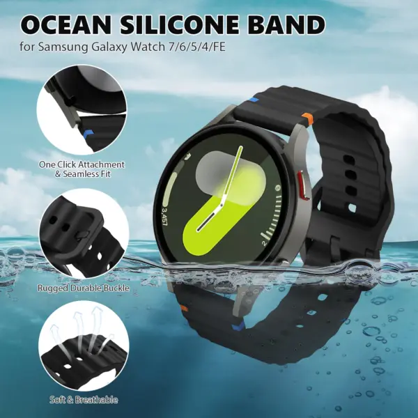 Sport Silicone Watch Band for Samsung Galaxy & Huawei Models - Image 3
