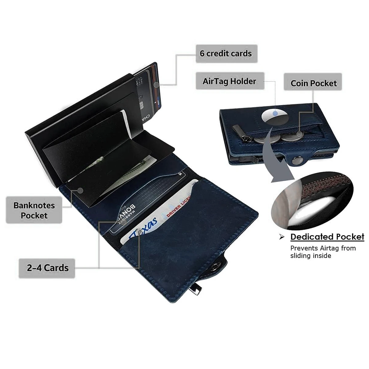 Rfid Carbon Fiber Wallet for Airtag Men 3 Rfid Carbon Fiber Wallet for Airtag Men - Image 3