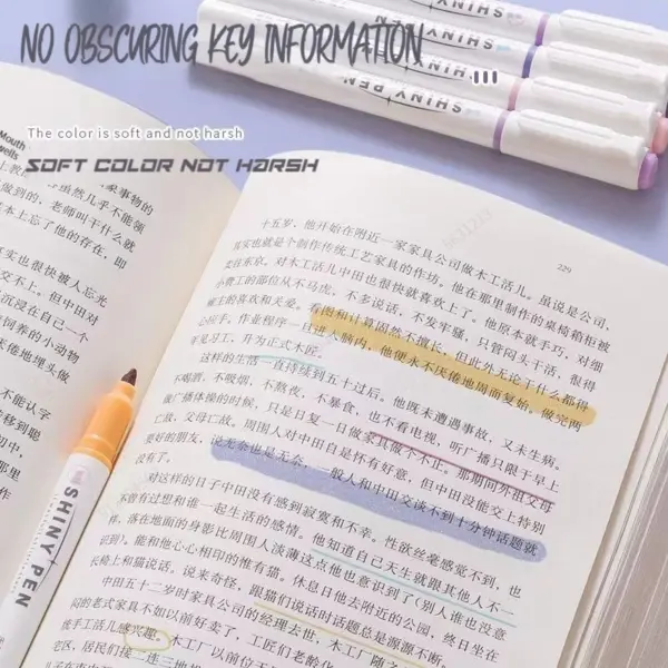 Kawaii Glitter Pastel Highlighter Set - Image 6