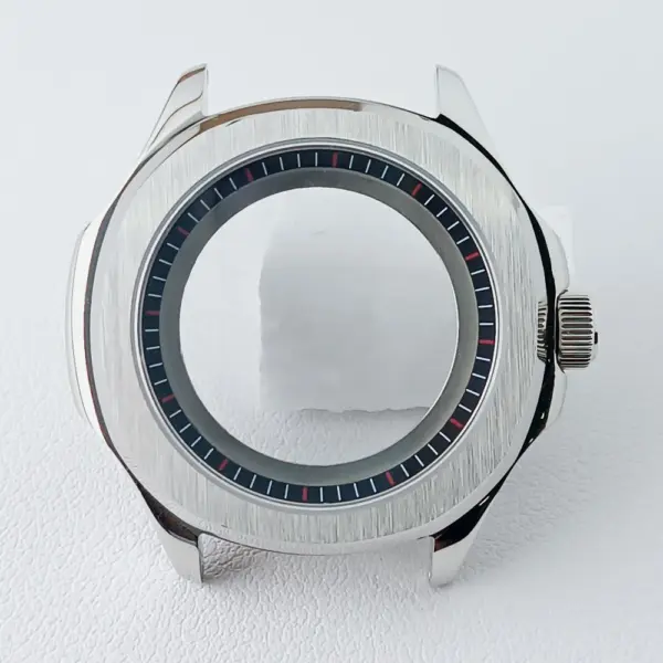 39.5mm Silver Black NH35 Watch Case with Sapphire Glass - Image 37