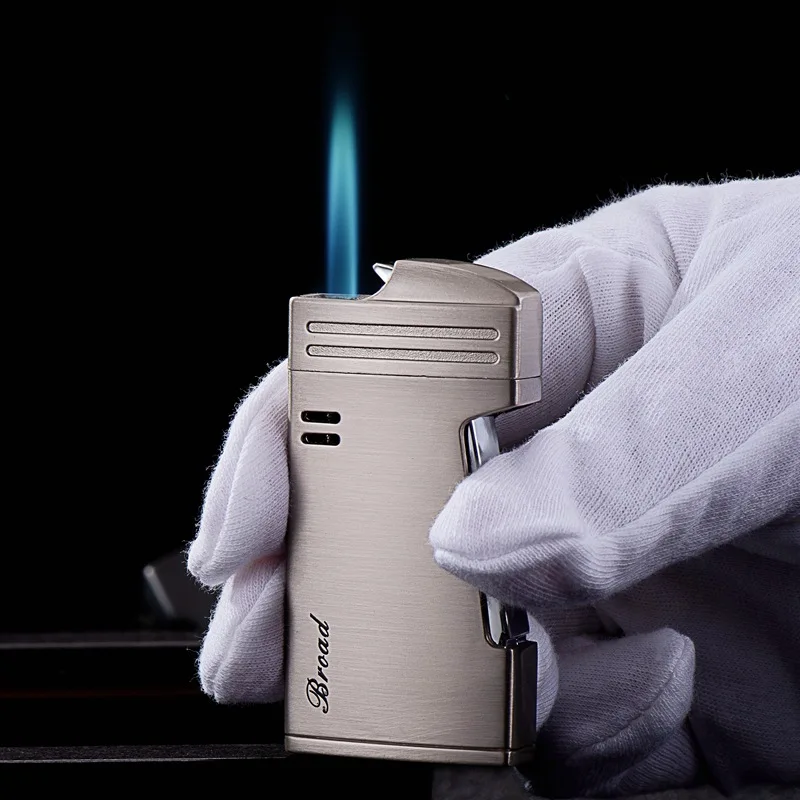 Windproof Metal Cigar Lighter Jet Torch Gas Flames 2 Windproof Metal Cigar Lighter Jet Torch Gas Flames - Image 2