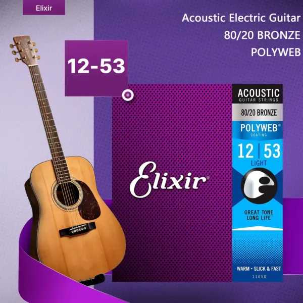 12-Pack Elixir Nanoweb Guitar Strings 80/20 Bronze - Image 6