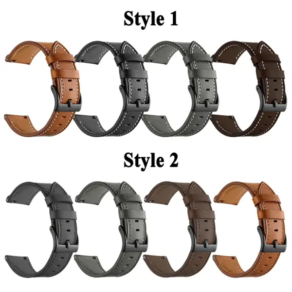 22mm Leather Watch Strap for Amazfit GTR 3 - Image 2