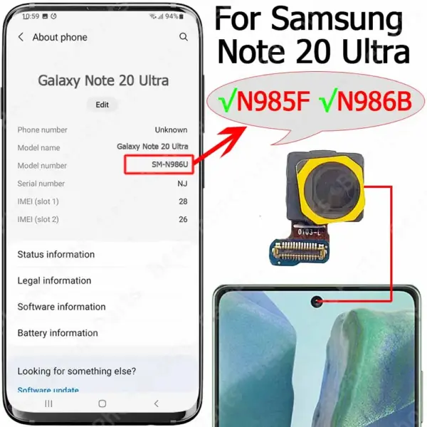 Samsung Galaxy Note 10 Lite Front Selfie Camera Module - Image 12