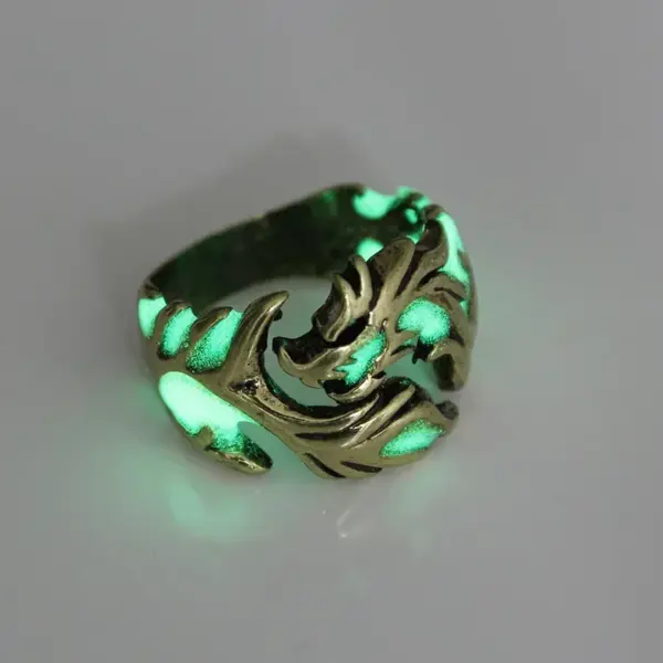 Luminous Gothic Dragon Men's Ring - Image 3